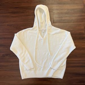 White Knitted Hoodie